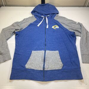 LOS ANGELES RAMS HOODIE WOMENS XXL FOOTBALL SWEATSHIRT ZIP UP JACKET